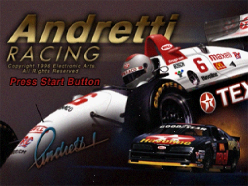 Andretti Racing title screen for Sega Saturn